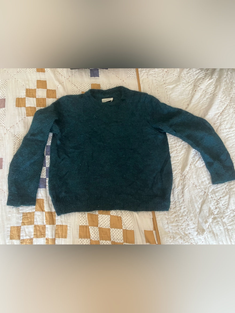 Toast dark Teal superkid mohair Crewneck Sweater